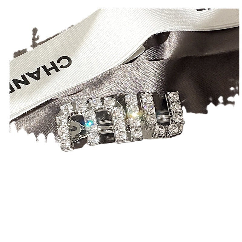 Wholesale new rhinestone hairpin clip letter temperament full diamond bangs clip back head hair accessories